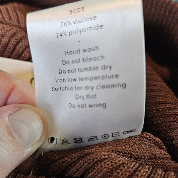 Aeron Womens Egon Brown/Rust Ribbed Knit Flare Pants Sz M Casual Comfort Cozy - Picture 13 of 13